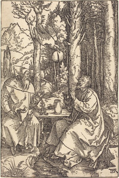 San Antonio y San Pablo en el desierto de Albrecht Dürer